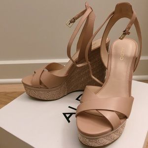 Aldo Wedge Sandals (Color: Light pink)